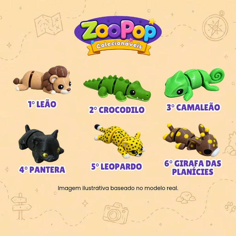 ZooPop - Coleção Safari - Kit com 12 unidades - 2