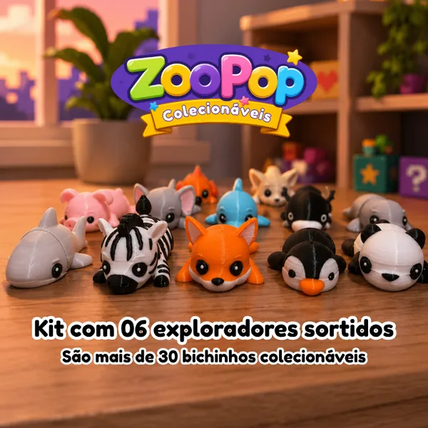 ZooPop - Kit com 06 unidades - Sortidas