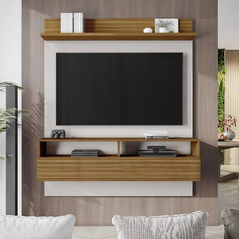 Painel Nt 1165 P/ Tv De Até 55 Polegadas C/ Nicho De 1 Porta Báscula 4 Divisões 1 Prateleira superior - Alt.: 162cm Larg.: 136cm Prof.: 29cm. - 4