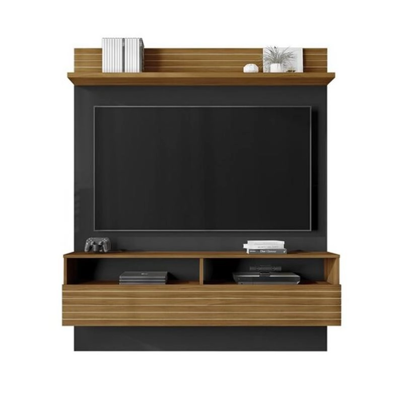 Painel Nt 1165 P/ Tv De Até 55 Polegadas C/ Nicho De 1 Porta Báscula 4 Divisões 1 Prateleira superior - Alt.: 162cm Larg.: 136cm Prof.: 29cm. - 2