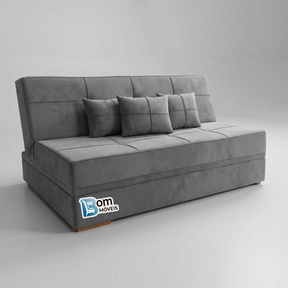 Sofá Cama Reclinável De 5 Estágios C/ Pés de Eucalipto Espuma D28 - Alt.: 95cm Larg.: 188cm Prof.: 90cm. - 4