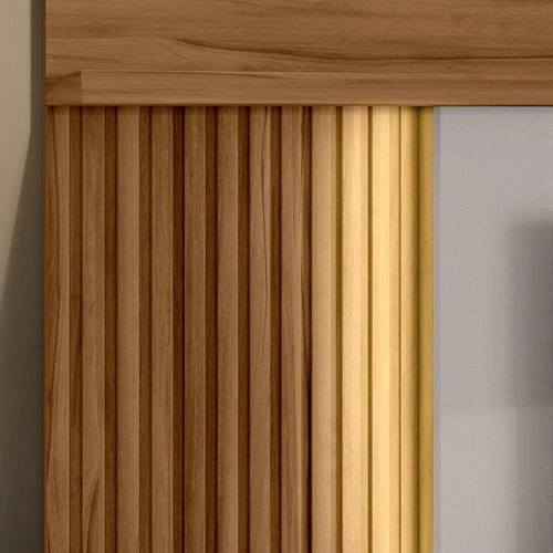 Home Nt 1295 P/ Tv De Até 60 Polegadas Com Led 2 Portas Puxadores Em Cava Prateleira Superior E Inferior - Alt.: 179cm Larg.: 183cm Prof.: 42,6cm. - 3