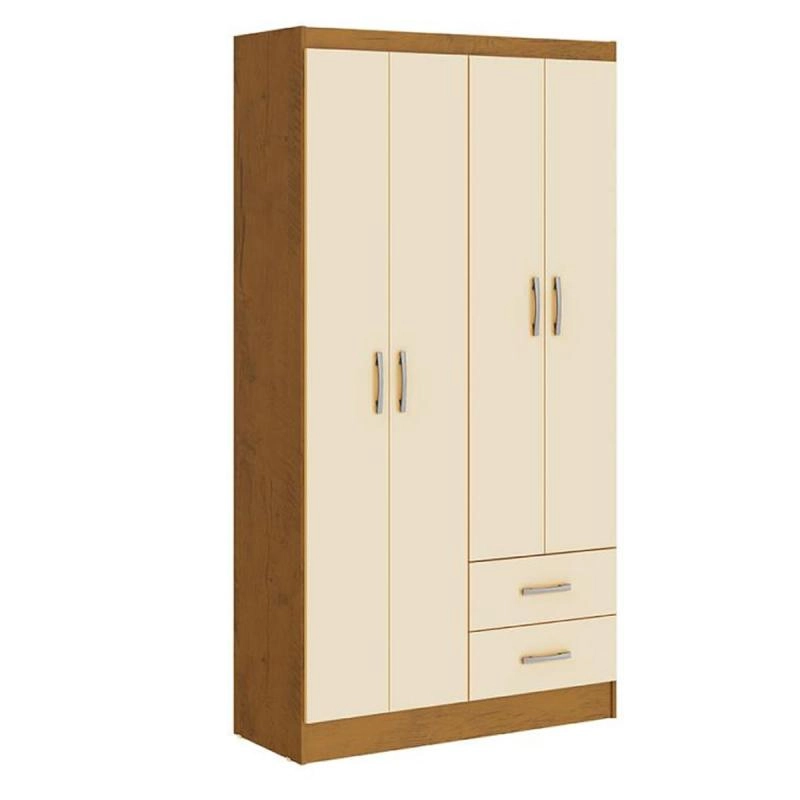 Guarda Roupa Vitoria 4 Portas 2 Gavetas - Alt.: 175cm Larg.: 93cm Prof.:38cm.