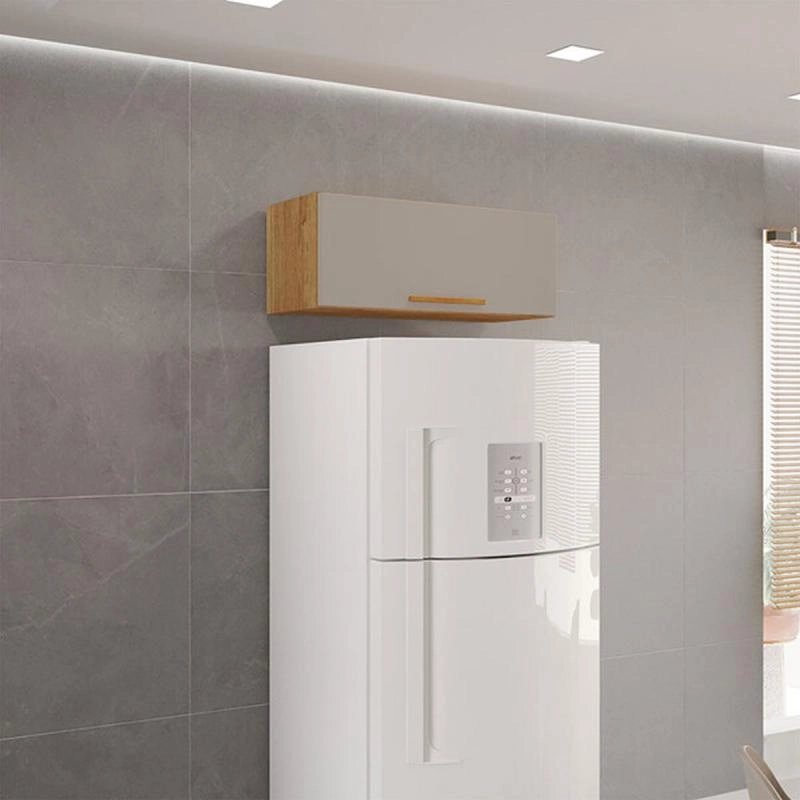 Armário Aéreo De Geladeira New Valência 1 Porta Basculante Puxador Mdf - Alt.: 30cm Larg.: 71cm Prof.: 26cm.