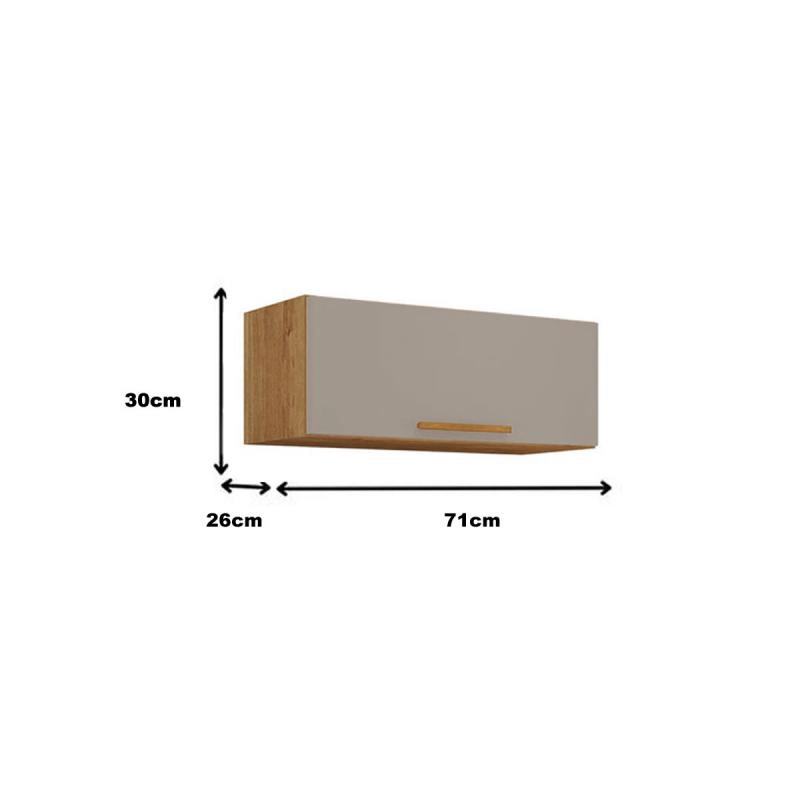 Armário Aéreo De Geladeira Paris 1 Porta Basculante Puxador Metálico - Alt.: 34cm Larg.: 80cm Prof.: 31cm. - 2