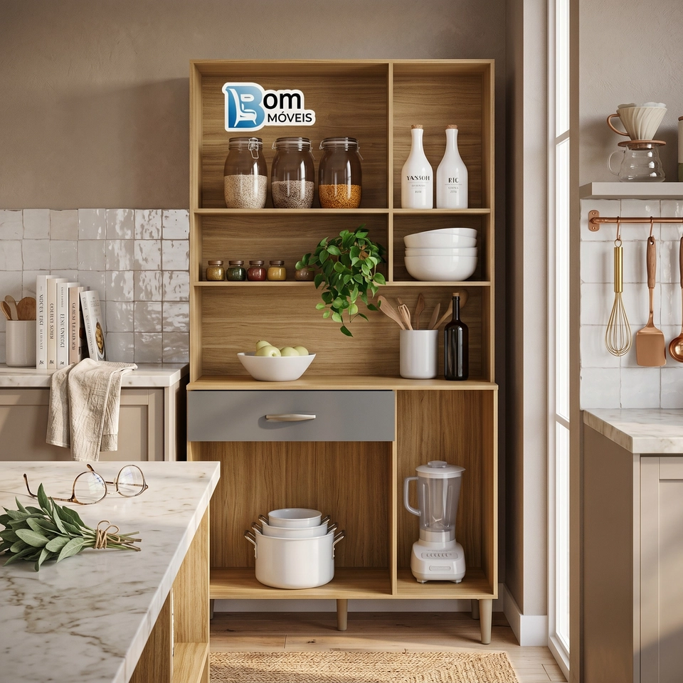 Cozinha Compacta Apolo 6 Portas 1 Gaveta 6 Divisões Internas - Alt.: 173cm Larg.: 90cm Prof.: 36cm. - 8
