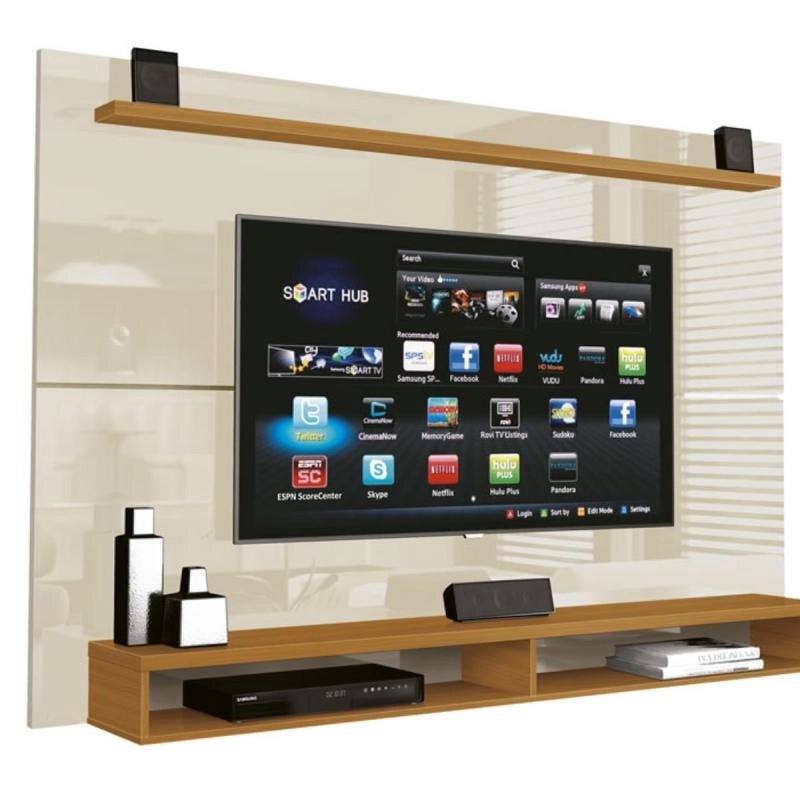 Painel Maxi C/ 1 Prateleira Superior 1 Nicho C/ 2 Divisões - Alt.: 118cm Larg.: 180cm Prof.: 25cm.