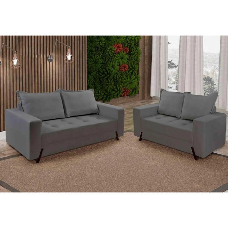 Sofá 2 E 3 Lugares Espuma D23 Almofadas De Silicone  - 4