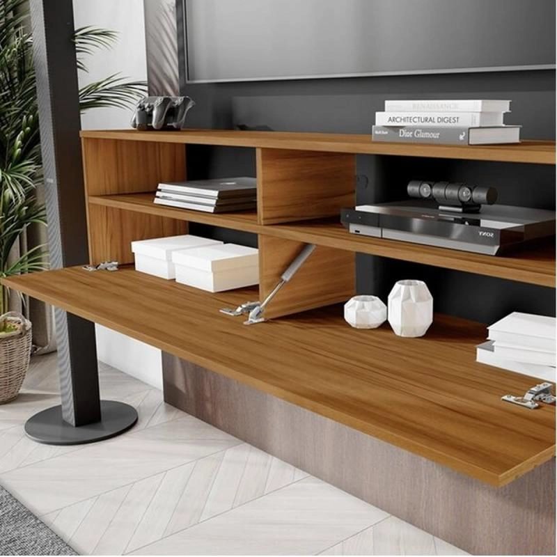 Painel Nt 1165 P/ Tv De Até 55 Polegadas C/ Nicho De 1 Porta Báscula 4 Divisões 1 Prateleira superior - Alt.: 162cm Larg.: 136cm Prof.: 29cm. - 3