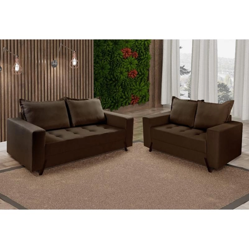 Sofá 2 E 3 Lugares Espuma D23 Almofadas De Silicone  - 3