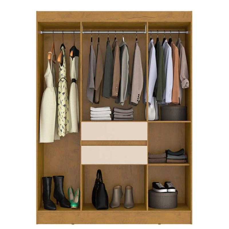 Guarda Roupa Milano 6 Portas 2 Gavetas 1 Sapateira - Alt.: 175cm  Larg.: 128cm Prof.: 38cm. - 3