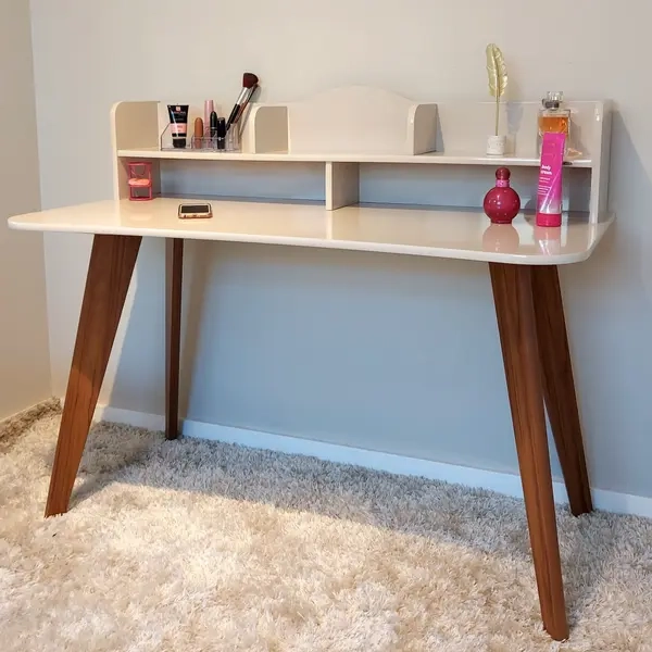 Escrivaninha Sofia C/ 3 Divisória 4 Pés MDF Usinados - Alt.: 99cm Larg.: 120cm Prof.: 60cm. - 2