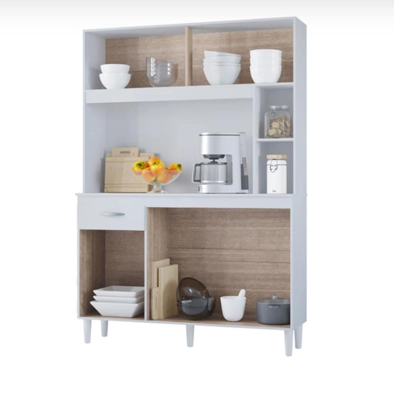 Cozinha Compacta Duda C/ 5 Portas Sendo 2 Superiores Deslizantes 1 Gaveta E 5 Pés - Alt.: 172cm Larg.: 120cm  Prof.: 35cm. - 6