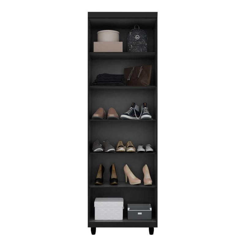 Multiuso Isabela 2 Portas C/ Chave 5 Prateleiras 4 Pés PVC Puxadores Metálicos - Alt.: 188cm Larg.: 55cm Prof.: 35cm. - 2