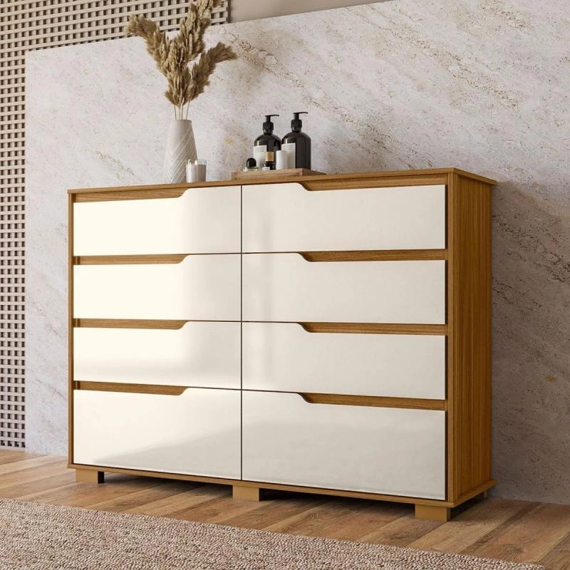 Cômoda Georgia Com 8 Gavetas C/ 6 Pés Em Pvc Puxadores Em Cava - Alt.: 108cm Larg.: 147cm Prof.: 47cm. - 2