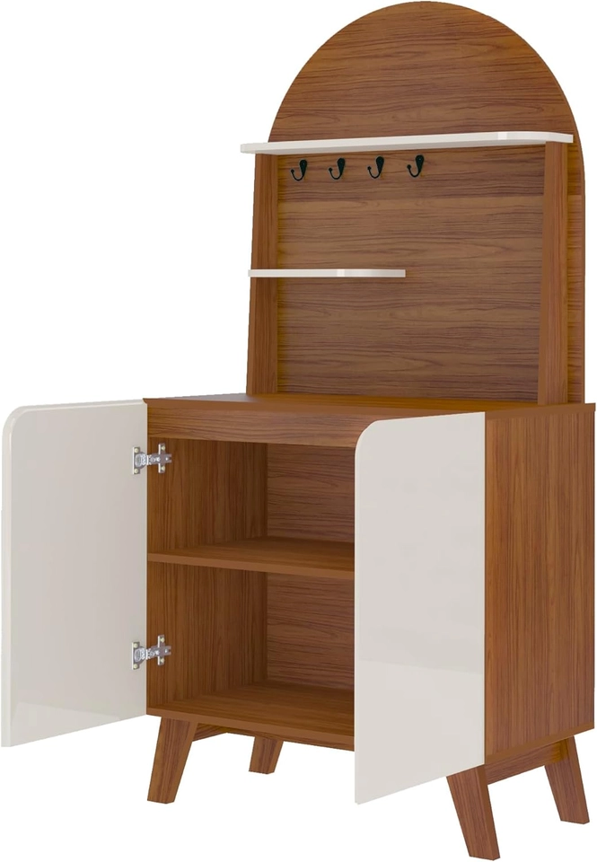Cantinho Do Café Viena 2 Portas C/ Porta Xicara 3 Prateleiras 4 Pés Palito De Madeira - Alt.: 160cm Larg.: 80cm Prof.: 41cm.   - 2