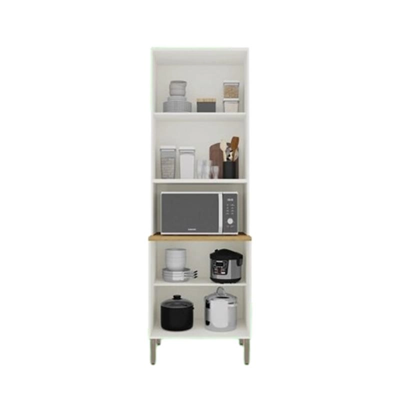 Paneleiro Reflecta Paris C/ 4 Portas 2 Portas De Vidro C/ Puxadores Metalizados 3 Prateleiras E Pés Reguláveis - Alt.: 220cm Larg.: 70cm Comp.: 43,5cm. - 5