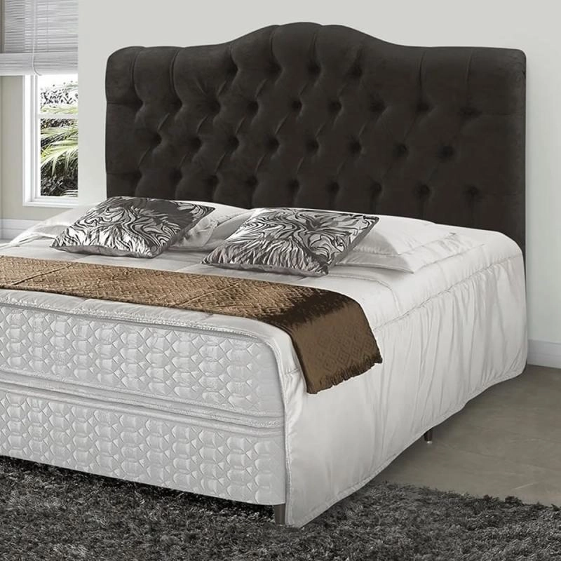Cabeceira Box Casal Estofada Berlim C/ Botões Costurados - Alt.: 125cm - Larg.: 140cm - Prof.: 14cm. - 3