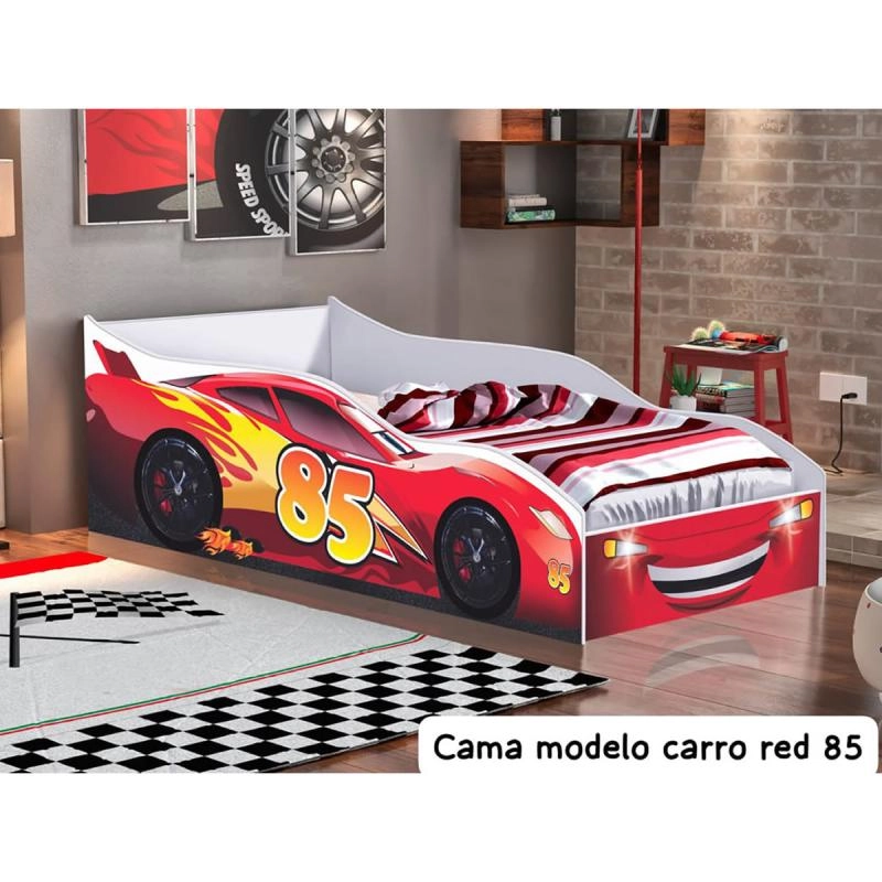 Cama Infantil Montessoriana Com Proteção Lateral Pintada Graficamente -  Alt.: 53cm - Larg.: 70cm - Prof.: 150cm.  - 3