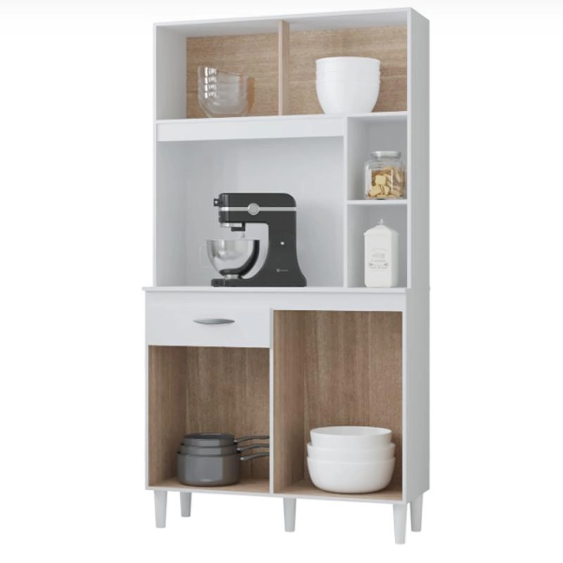 Cozinha Compacta Duda 4 Portas Sendo 2 Deslizantes 1 Gaveta 6 Pés - Alt.: 172cm Larg.: 90cm Prof.: 35cm. - 5