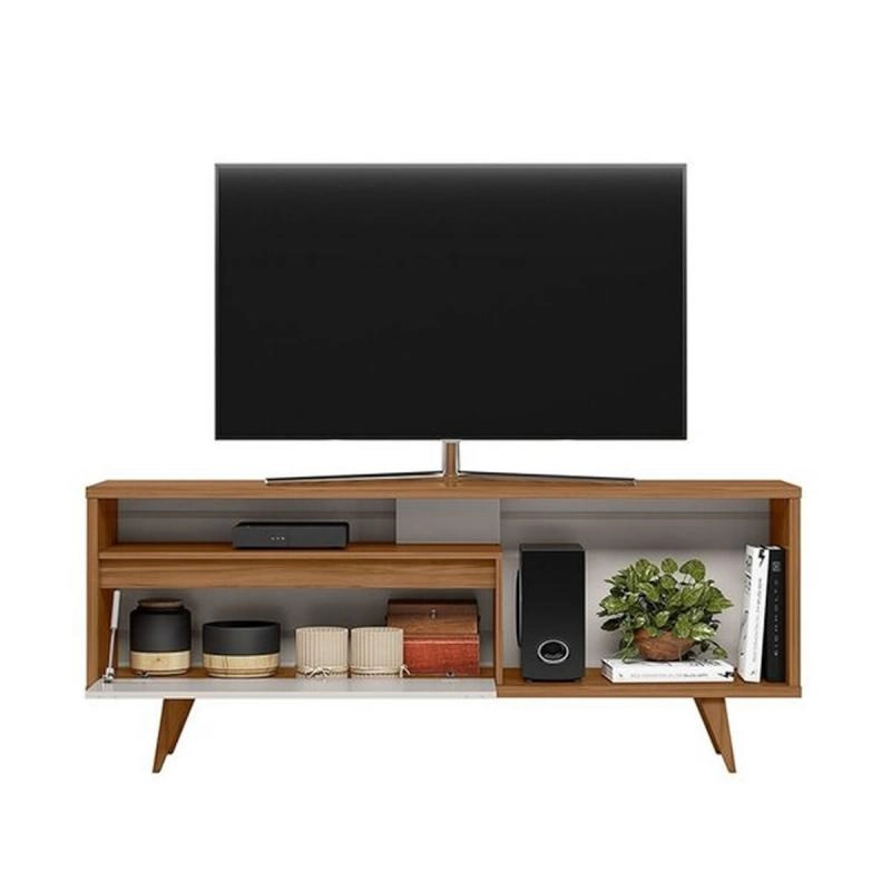 Rack Bancada Nt 1315 Para Tv De Até 60 Polegadas 1 Porta Báscula Frisada C/ 4 Pés Retrô - Alt.: 0,66cm Larg.: 163cm Prof.: 38cm. - 5