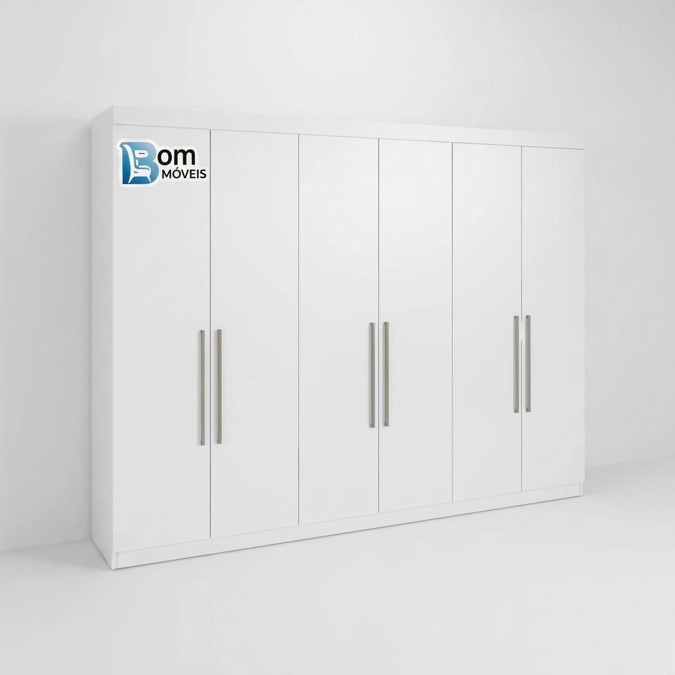 Guarda Roupa Da Vinci 6 Portas 6 Gavetas Puxadores De Mdf - Alt.: 230cm - Larg.: 275cm - Prof.: 57cm. - 7