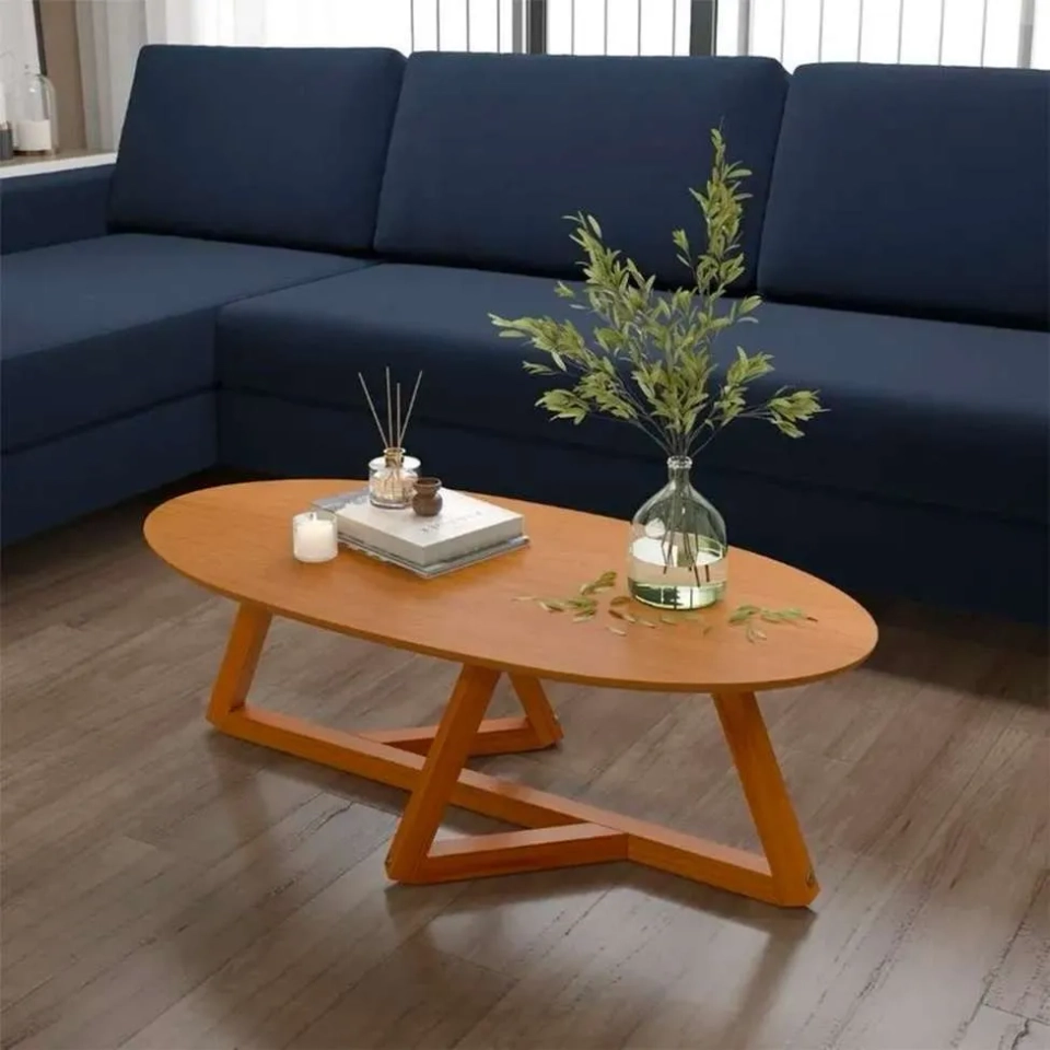 Mesa De Centro Classic C/ Pés De Madeira - Alt.: 31cm Larg.: 90cm Prof.: 45cm.