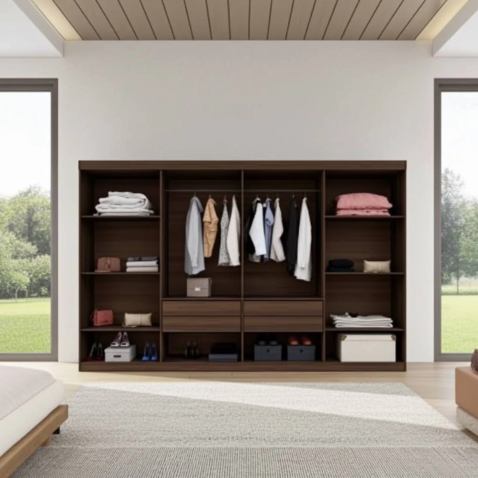 Guarda Roupa Premium 8 Portas 4 Gavetas 6 Prateleiras Puxadores Mdf - Alt.: 218cm Larg.: 245cm Prof.: 47cm. - 6