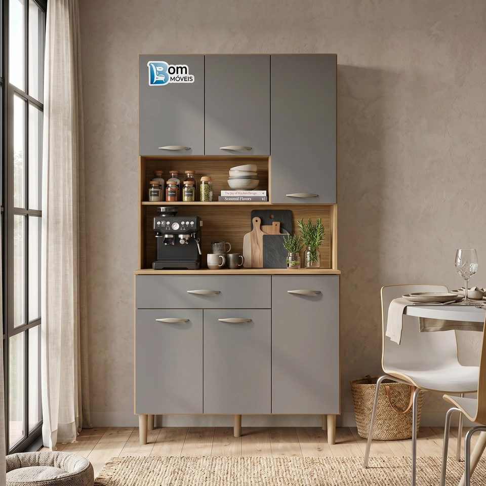 Cozinha Compacta Apolo 6 Portas 1 Gaveta 6 Divisões Internas - Alt.: 173cm Larg.: 90cm Prof.: 36cm. - 7