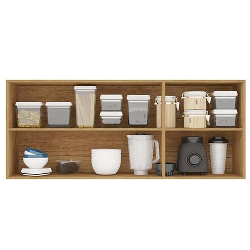 Armário Aéreo De Cozinha New Valencia 3 Portas 1 Prateleira Puxadores Mdf - Alt.: 54cm Larg.: 120cm Prof.: 26cm. - 2