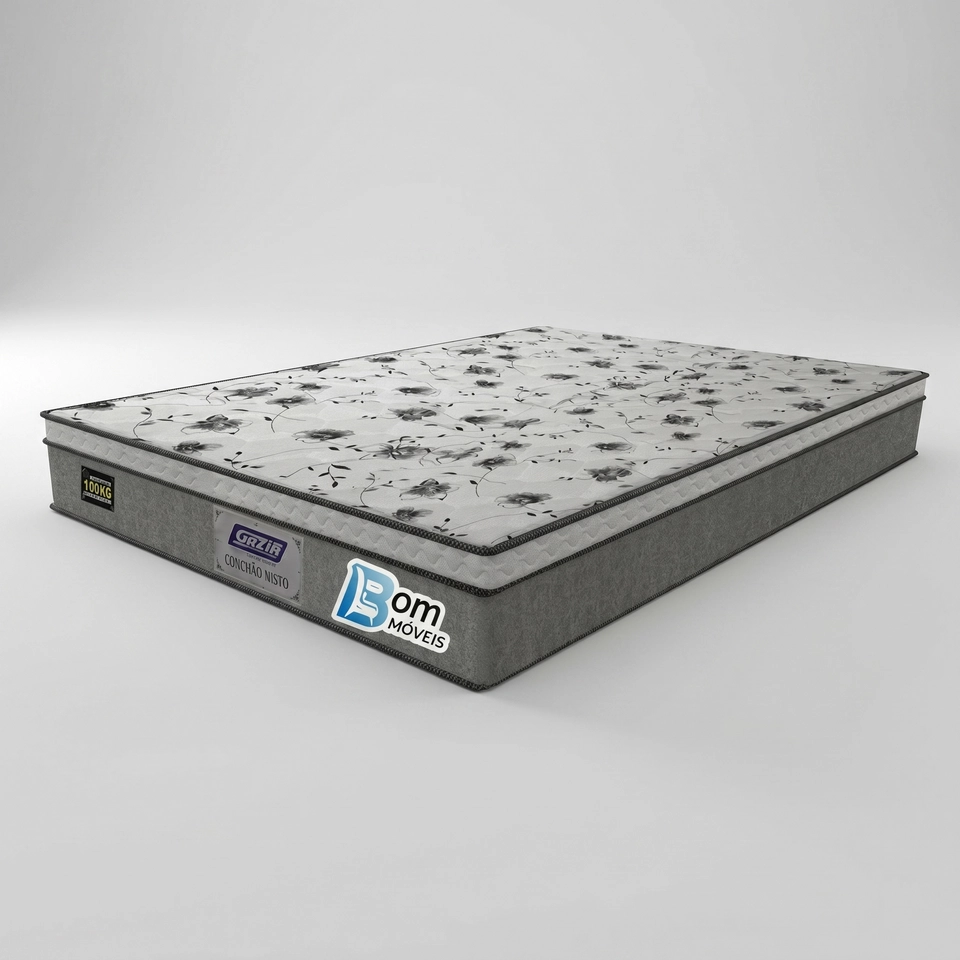 Colchão Casal Stone C/ Espuma D33 E Placa De EPS Suporta Até 150Kg Por Pessoa - Alt.: 21cm - Larg.: 138cm - Prof.: 188cm 