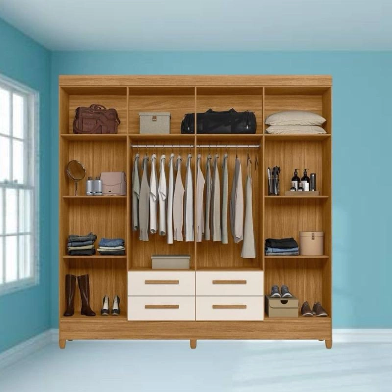 Guarda Roupa Casal Florida 8 Portas E 4 Gavetas Puxadores MDF - Alt.: 204cm Larg.: 204cm Comp.: 47cm. - 5
