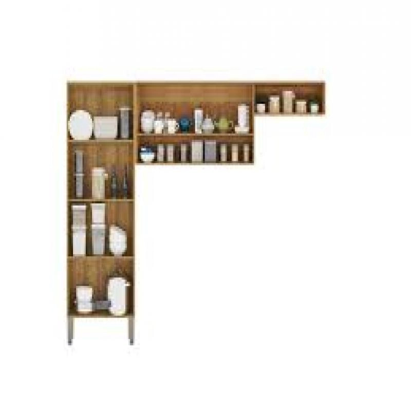 Cozinha Compacta Madri 3 Peças 6 Portas 7 Divisões Puxadores Mdf Pés Reguláveis - Alt.: 186cm Larg.: 229cm Comp.: 24cm. - 2