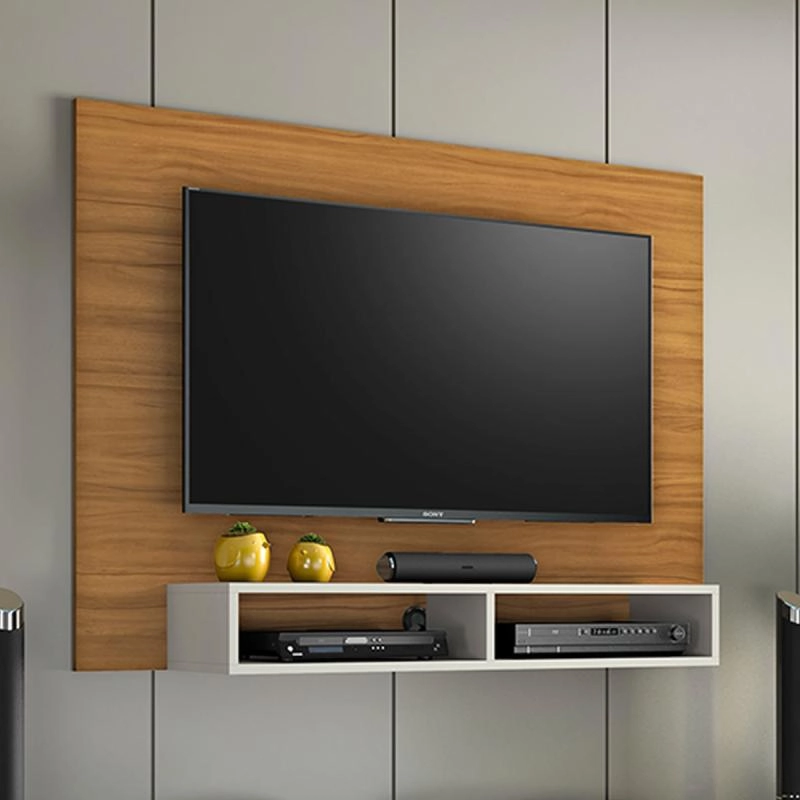 Painel Eros Para Tv De Até 49 Polegadas C/ Nicho E Duas Divisões - Alt.: 89cm Larg.: 120cm Prof.: 24cm.