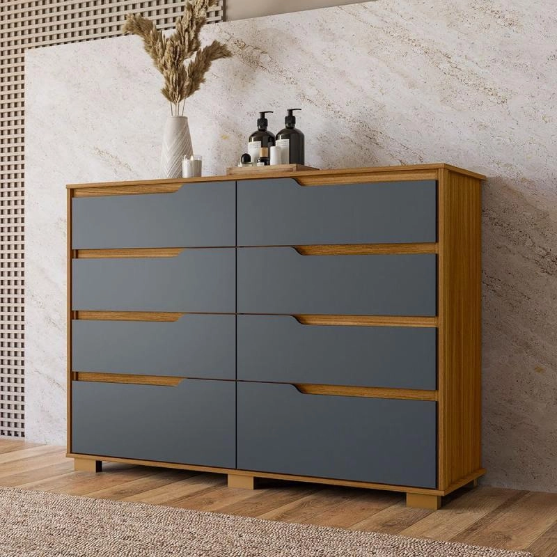 Cômoda Georgia Com 8 Gavetas C/ 6 Pés Em Pvc Puxadores Em Cava - Alt.: 108cm Larg.: 147cm Prof.: 47cm. - 5