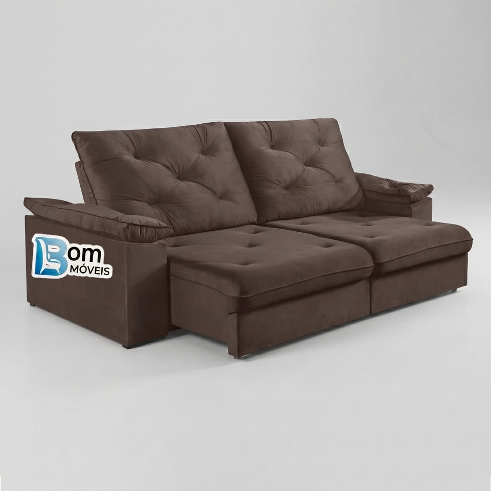 Sofá Retratil E Reclinável 2,30 Metros Venezuela Espuma D28 Soft C/ Pillow Top  - 5