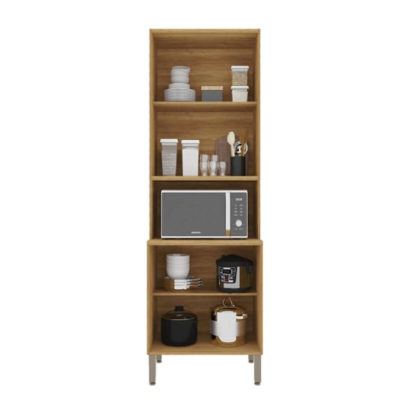 Paneleiro Reflecta Paris C/ 4 Portas 2 Portas De Vidro C/ Puxadores Metalizados 3 Prateleiras E Pés Reguláveis - Alt.: 220cm Larg.: 70cm Comp.: 43,5cm. - 7