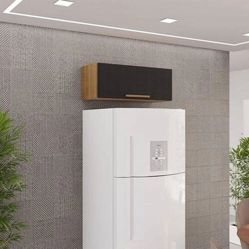 Armário Aéreo De Geladeira New Valência 1 Porta Basculante Puxador Mdf - Alt.: 30cm Larg.: 71cm Prof.: 26cm. - 3