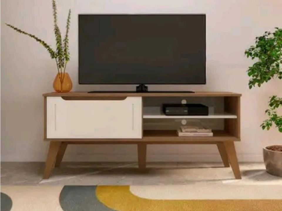 Rack Lotus C/ 1 Porta 2 Divisões E 2 Prateleiras C/ 5 Pés Palitos Retrô - Alt.: 60cm Larg.: 134cm Prof.: 40cm. - 1