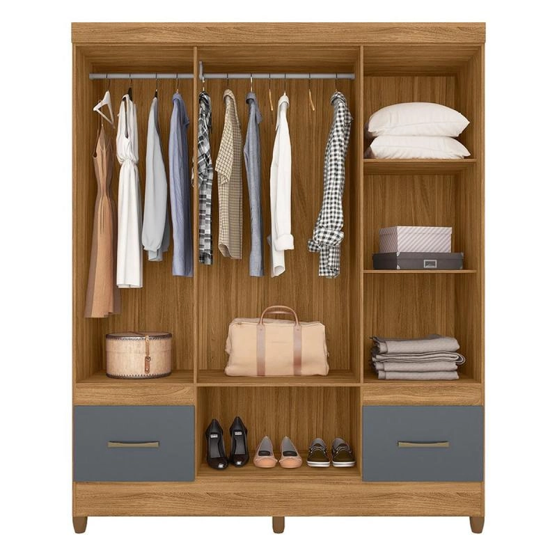 Guarda Roupa Ms 912 C/ 6 Portas 2 Gavetas 6 Pés - Alt.: 204cm Larg.: 165cm Prof.: 47cm. - 5