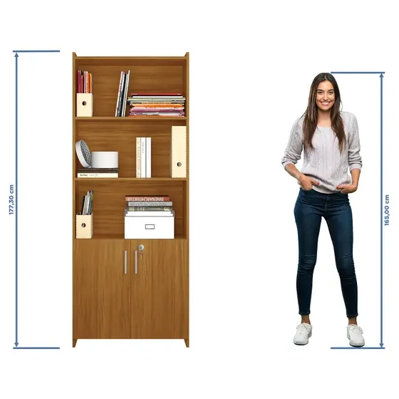 Armário Multiuso Para Escritório Com 2 Portas C/ Chave C/ 4 Prateleiras - Alt.: 178cm Larg.: 70cm Prof.: 32cm. - 3