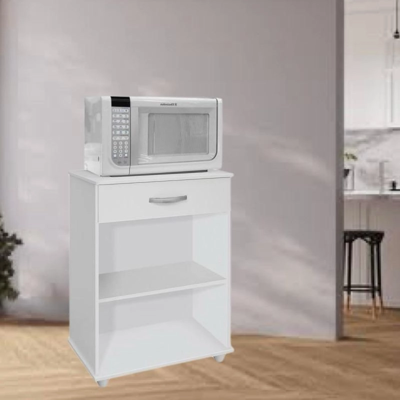Armário De Cozinha 302 Para Micro-ondas 2 Portas 1 Gaveta 1 Prateleira 4 Pés - Alt.: 86cm Larg.: 60cm Prof.: 36cm. - 2