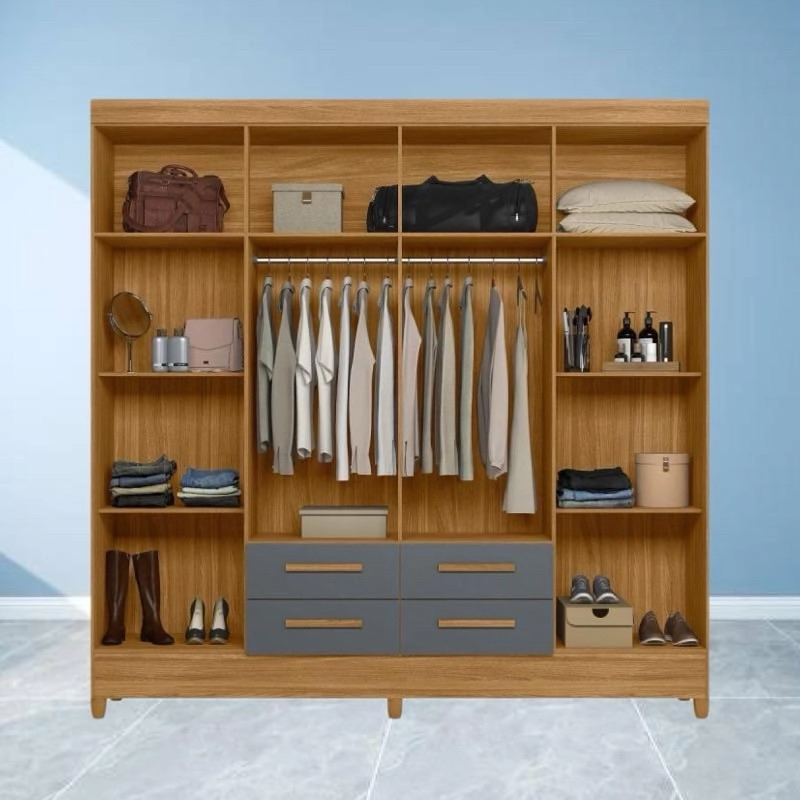 Guarda Roupa Casal Florida 8 Portas E 4 Gavetas Puxadores MDF - Alt.: 204cm Larg.: 204cm Comp.: 47cm. - 3