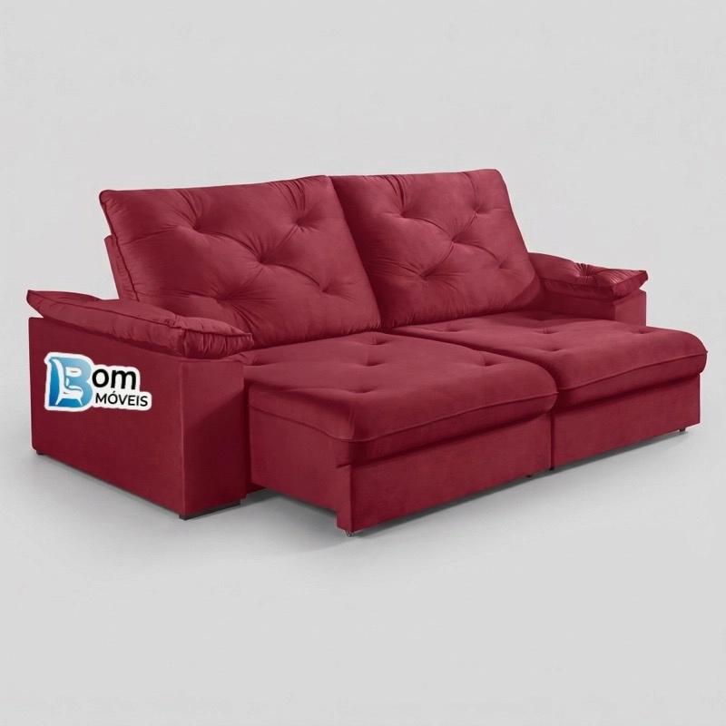 Sofá Retratil E Reclinável 2,30 Metros Venezuela Espuma D28 Soft C/ Pillow Top  - 7