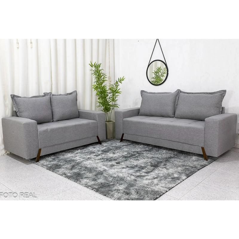 Sofá 2 E 3 Lugares Espuma D23 Almofadas De Silicone 