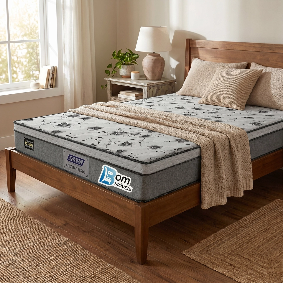 Colchão Casal Stone C/ Espuma D33 E Placa De EPS Suporta Até 150Kg Por Pessoa - Alt.: 21cm - Larg.: 138cm - Prof.: 188cm  - 2