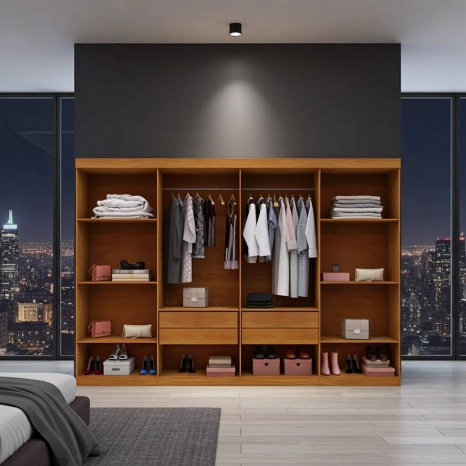 Guarda Roupa Premium 8 Portas 4 Gavetas 6 Prateleiras Puxadores Mdf - Alt.: 218cm Larg.: 245cm Prof.: 47cm. - 4