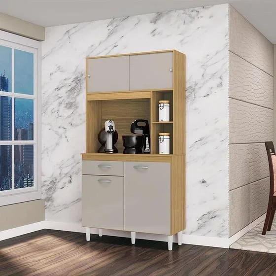 Cozinha Compacta Duda 4 Portas Sendo 2 Deslizantes 1 Gaveta 6 Pés - Alt.: 172cm Larg.: 90cm Prof.: 35cm. - 2