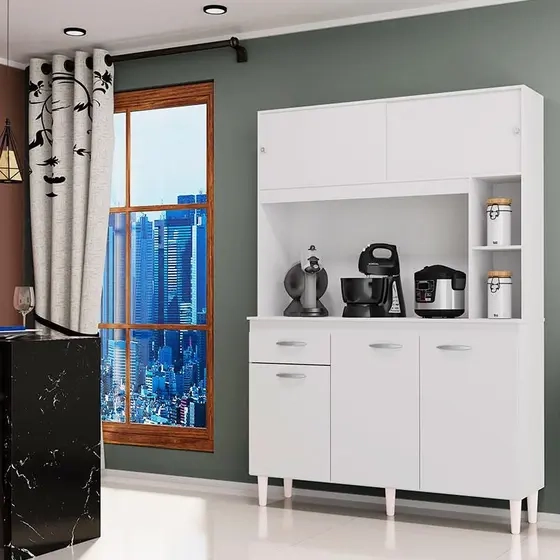 Cozinha Compacta Duda C/ 5 Portas Sendo 2 Superiores Deslizantes 1 Gaveta E 5 Pés - Alt.: 172cm Larg.: 120cm  Prof.: 35cm. - 7