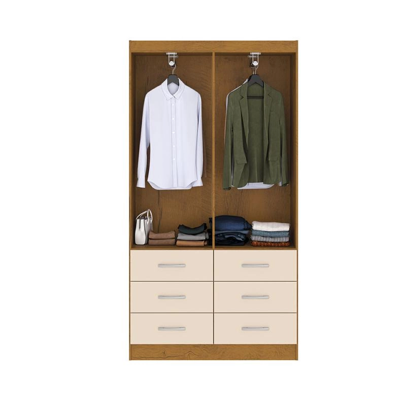 Guarda Roupa Napoles 4 Portas E 6 Gavetas - Alt.: 175cm Larg.: 93cm Prof.: 38cm. - 4
